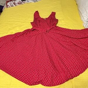 Red Floral Print Dress